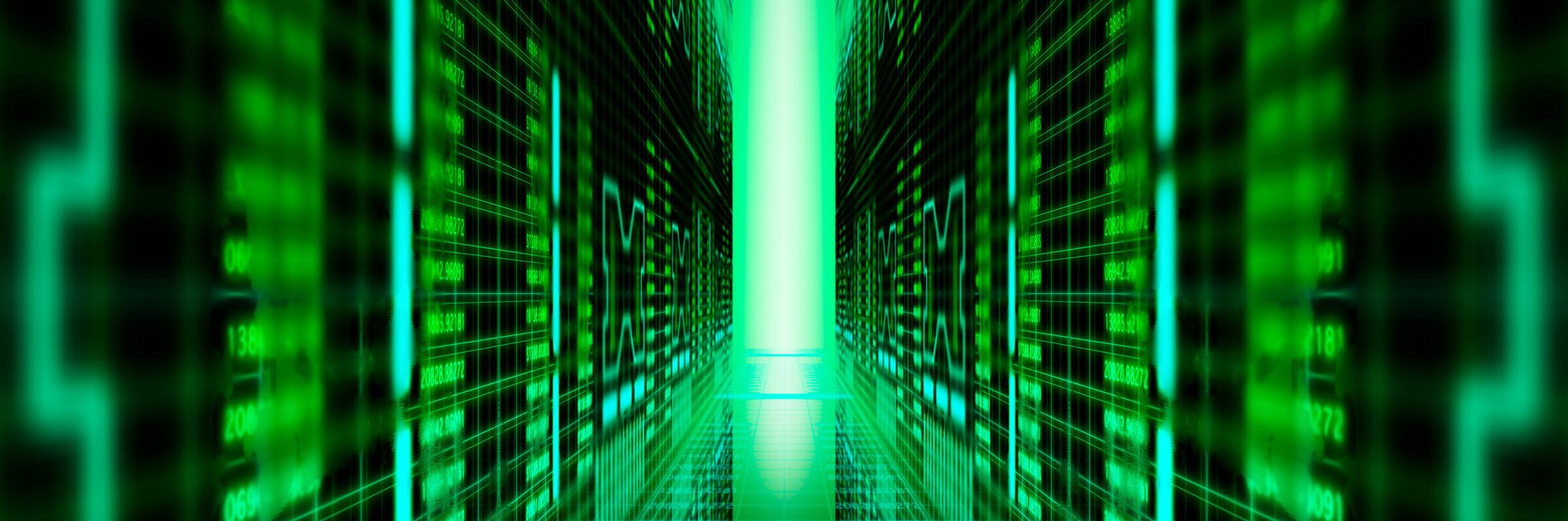 Serverraum Serverraum mit digitalen Daten