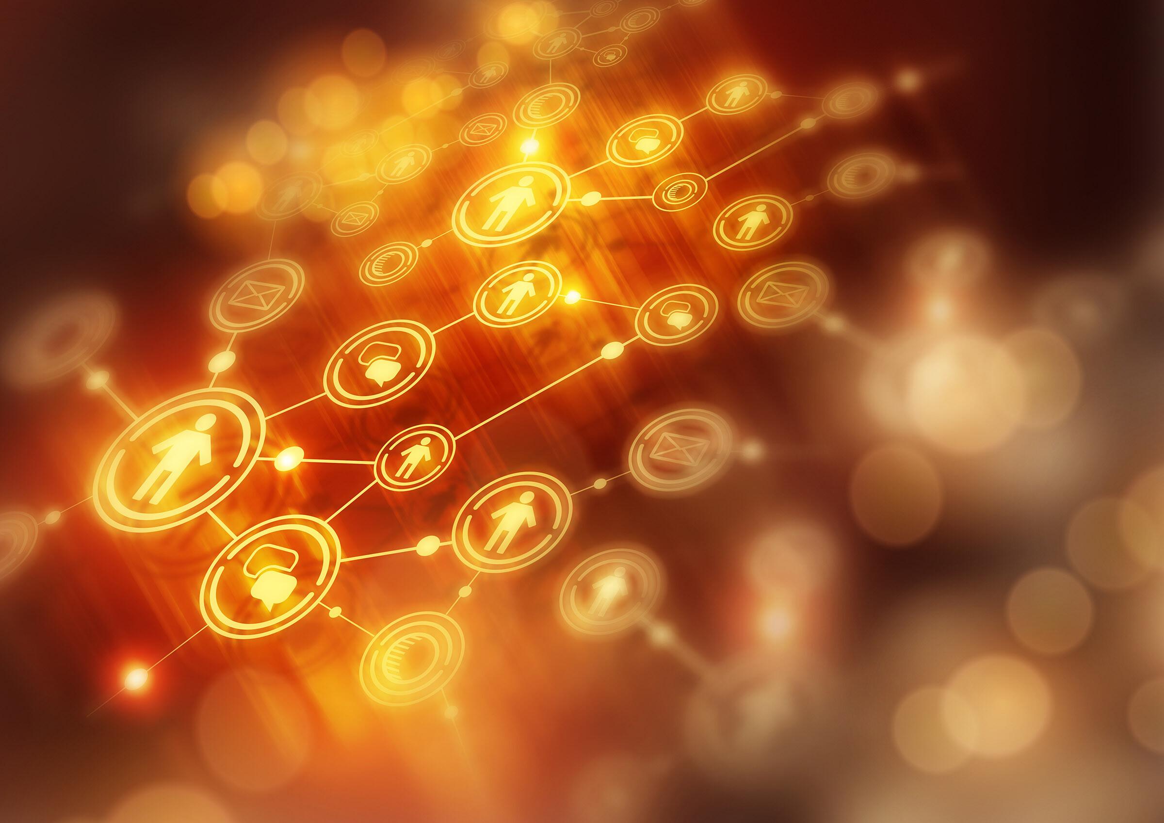 iStock-482353395.jpg Abstraktes Netzwerk aus Personen und Gesprächen