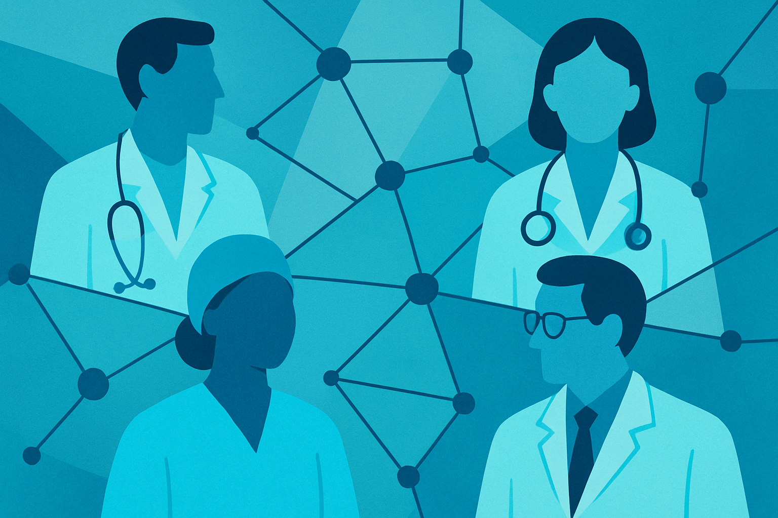 Medizin Branche Doctors connected in a network